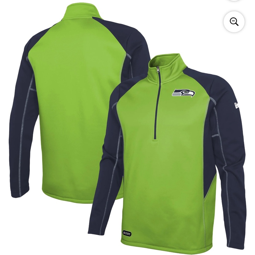 NWT Seattle Seahawks NFL New Era Two-A-Days Half Zip Jacket